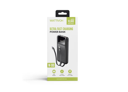 Wattivo W-90 – Ultra Fast Charging Power Bank (10,000mAh)